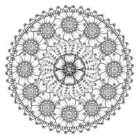 Circular pattern in form of mandala for Henna, Mehndi, tattoo, decoration. Decorative ornament in ethnic oriental style. Coloring book page. vector