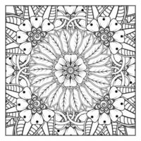 Circular pattern in form of mandala for Henna, Mehndi, tattoo, decoration. Decorative ornament in ethnic oriental style. Coloring book page. vector