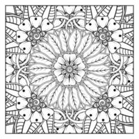 patrón circular en forma de mandala para henna, mehndi, tatuaje, decoración. adorno decorativo en estilo étnico oriental. página de libro para colorear. vector