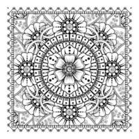 Circular pattern in form of mandala for Henna, Mehndi, tattoo, decoration. Decorative ornament in ethnic oriental style. Coloring book page. vector