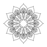 Black and Gold Mandala flower vector