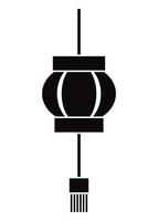 black chinese lamp vector