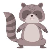 cute raccoon animal vector