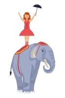 bailarina de ballet en elefante vector