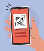 smartphone with qr code vector