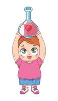 girl lifting love potion vector