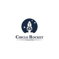 Rocket Circle Logo Vector Template Black White Applicable To Business Social Technology Themed Speed And Other Uses,