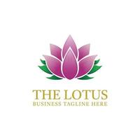 Lotus flower logo. Vector lotus icon design template on white background for beauty, spa, yoga, medical company logos.