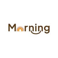 Morning Typography Logo Icons Template Vector