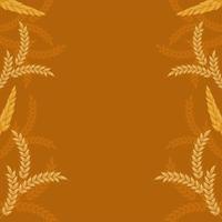 wheat spikes border frame vector