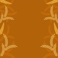 wheat spikes border frame vector