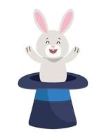 rabbit in magician hat vector