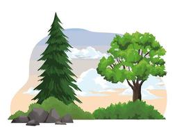 trees in wanderlust scene vector