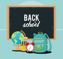 back to school in chalkboard vector