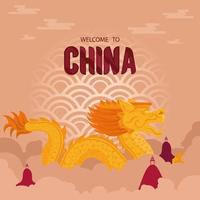 chinese golden dragon vector