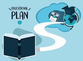 letras del plan educativo vector