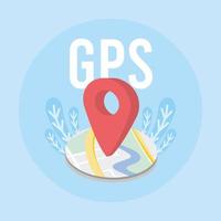 gps pin in map vector