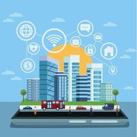smart city on smartphone