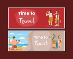 time to travel letterings vector