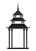 chinese black pagoda vector