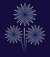 blue fireworks explosion icons vector