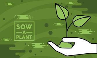 sow a plant lettering vector