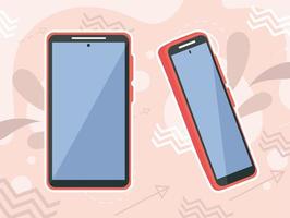 two smartphones devices technology vector