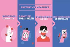 covid19 prevention measures campaign vector
