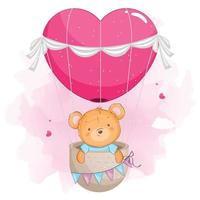 Happy Valentines day, funny bear vector