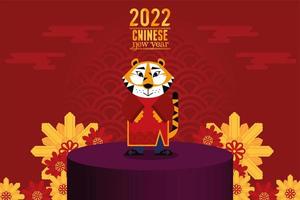 año nuevo chino tigre de pie vector