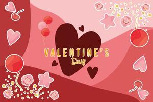 valentines day pink card vector