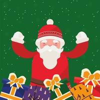 santa with gifts vector