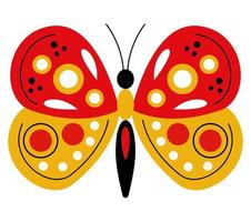 yellow and red butterfly vector