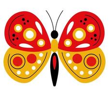 yellow and red butterfly vector