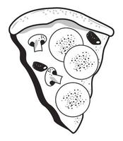 vegetarian pizza portion vector