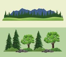 two wanderlust nature scenes vector