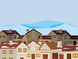 city winter snowscape scene vector
