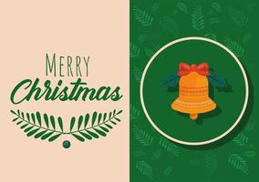 christmas postcard with bell vector