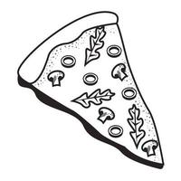 delicious pizza portion vector