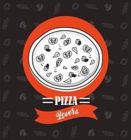 pizza lovers poster vector