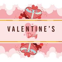 valentines day clouds frame vector