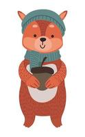 chipmunk wearing winter clothes vector