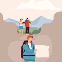 tourist thinking in travel vector