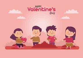 two couples valentines day vector