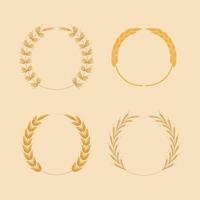 four wheat spikes crowns vector