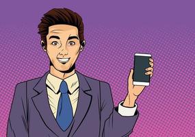 businessman with cellphone vector