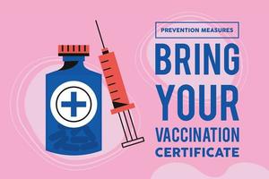 bring your vaccination certificate vector