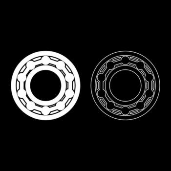 Bearing with ball in side view icon outline set white color vector illustration flat style image