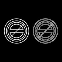 Halogen symbol type cooking surfaces sign utensil destination panel icon outline set white color vector illustration flat style image