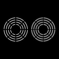 Ceramic heater symbol type cooking surfaces sign utensil destination panel icon outline set white color vector illustration flat style image